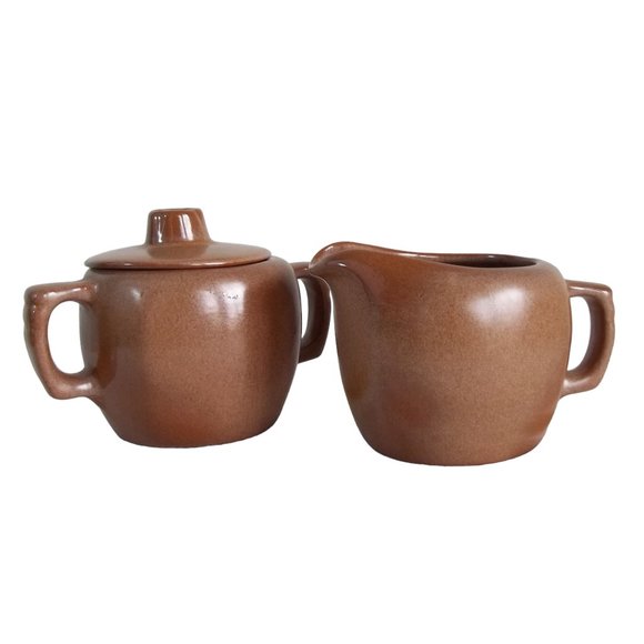 Frankoma Other - Vintage FRANKOMA MCM Mid Century Modern Plainsman Brown 3pc Sugar Lid Creamer